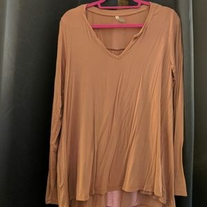 Large pink long sleeve top